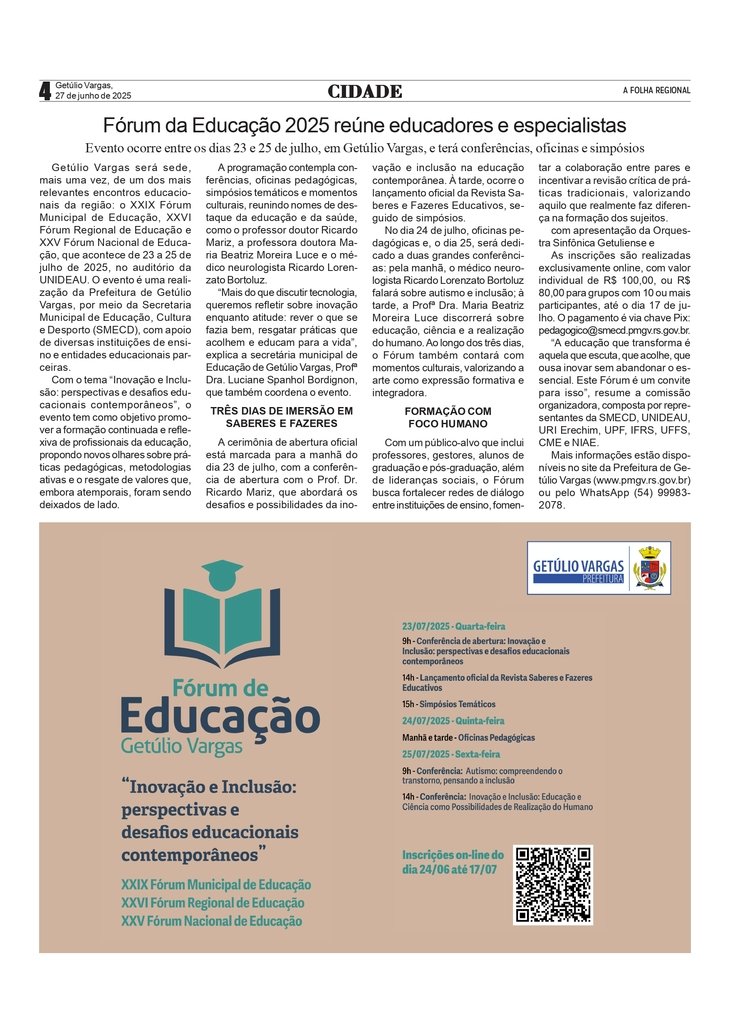 Fórum da Educação 2025 reúne educadores e especialistas