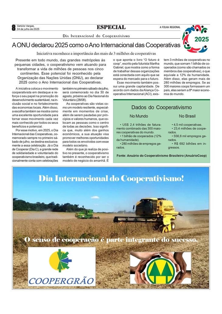 Especial - A ONU declarou 2025 como o Ano Internacional das Cooperativas