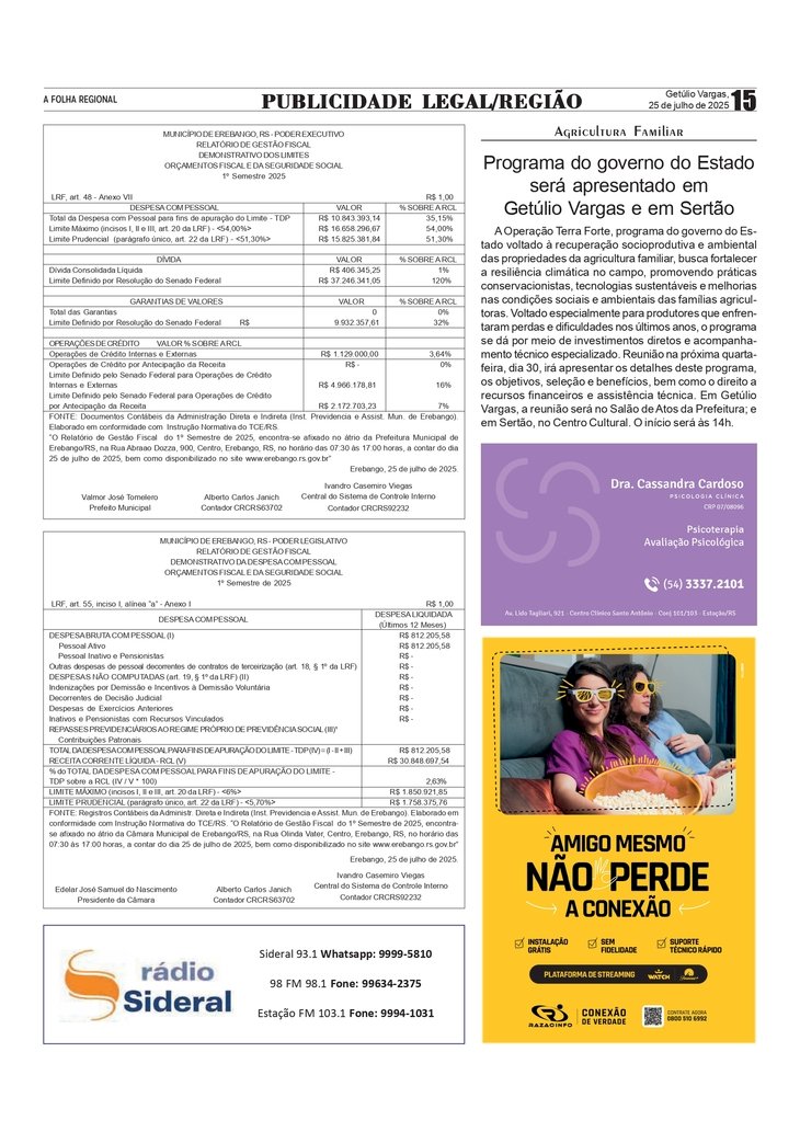 Agricultura Familiar - Programa do governo do Estado será apresentado em Getúlio Vargas e em Sertão