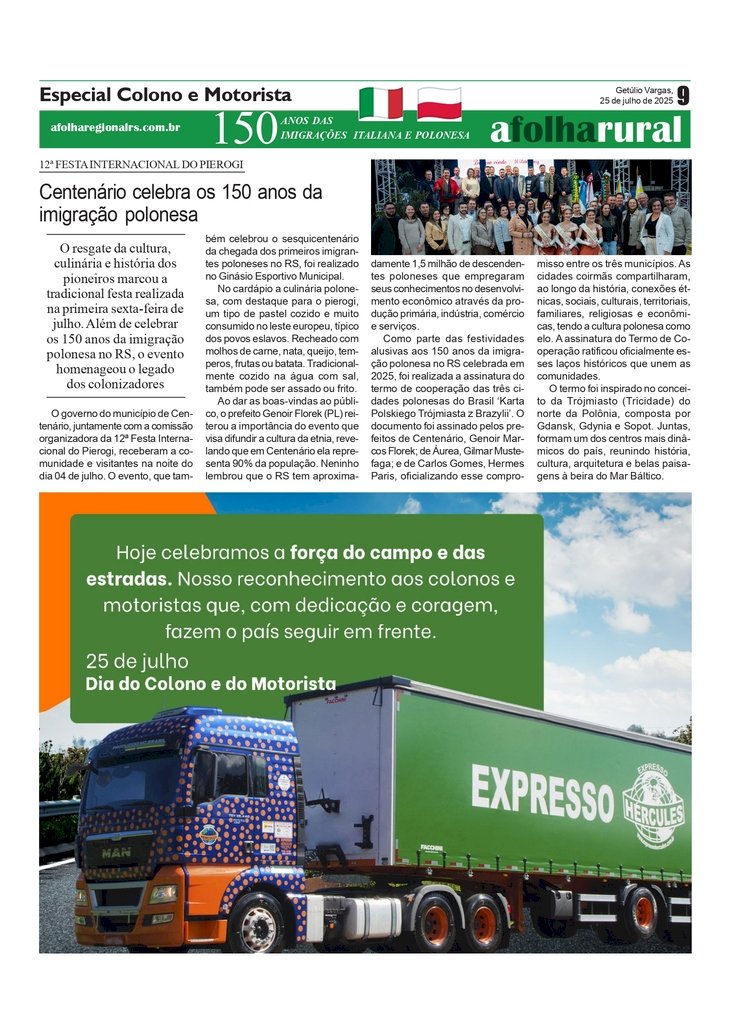 12ª Festa Internacional do Pierogi / Especial Dia do Colono e Motorista