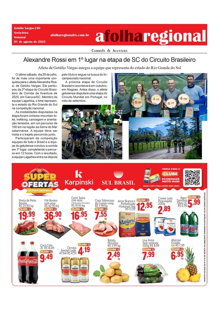 Alexandre Rossi em 1º lugar na etapa de SC do Circuito Brasileiro