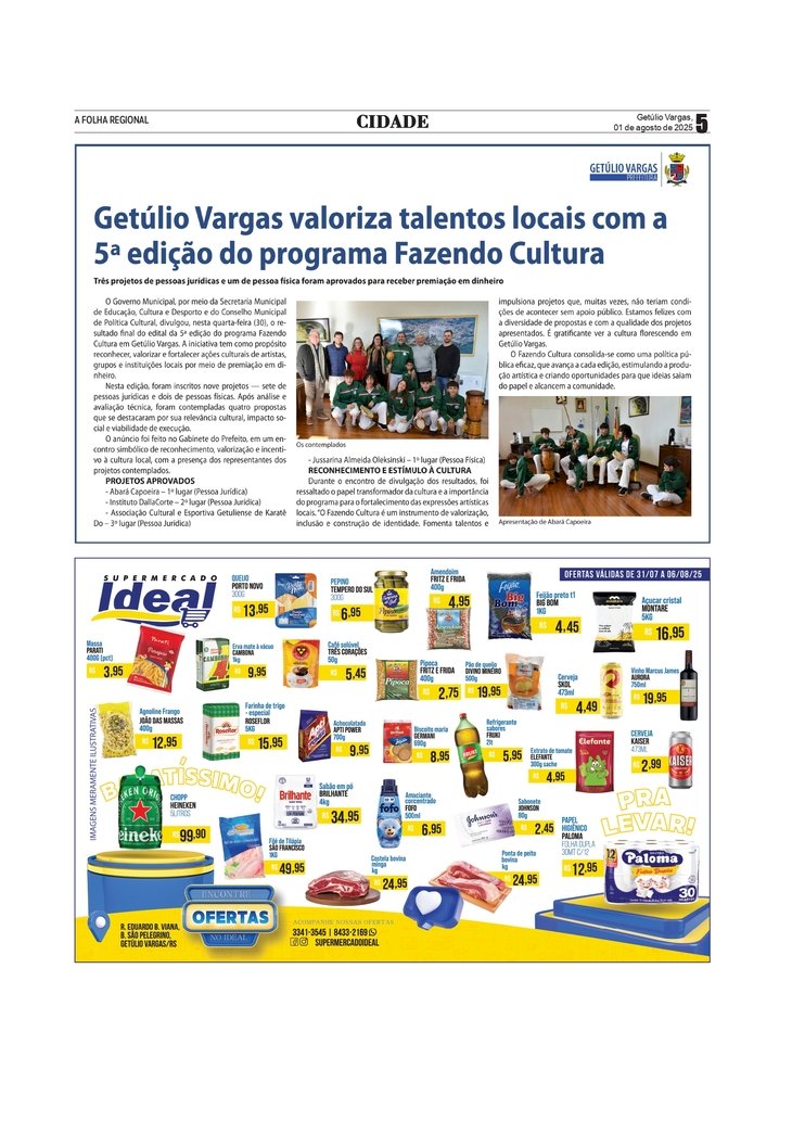 Getúlio Vargas valoriza talentos locais com a 5ª edição do programa Fazendo Cultura