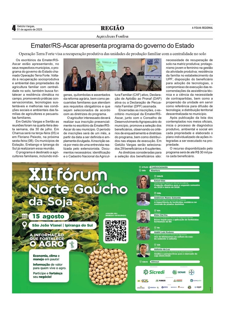 Emater/RS-Ascar apresenta programa do governo do Estado da Agricultura Familiar