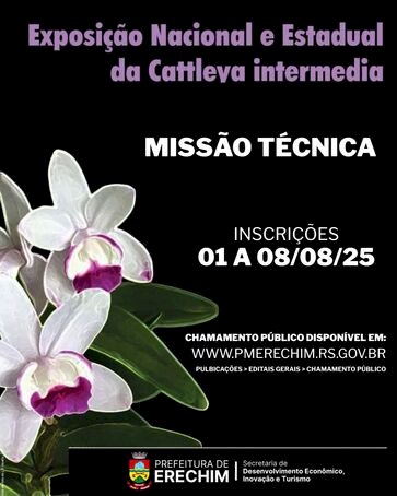 Inscrições abertas para Missão Técnica à Exposição Nacional e Estadual da Cattleya Intermedia 2025