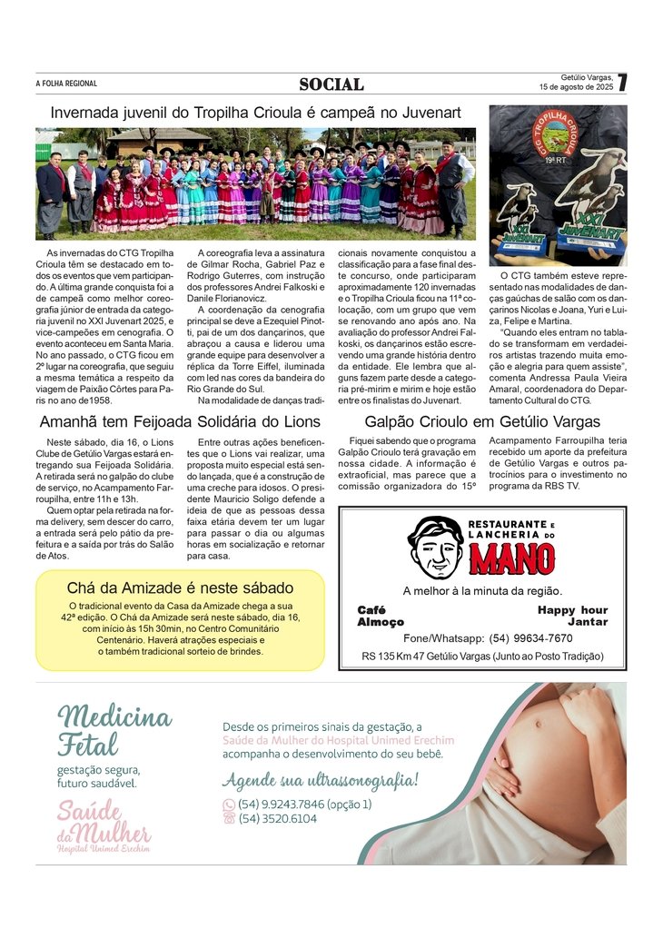 Social, por Anissara Zir. Edição de 15/8/2025.