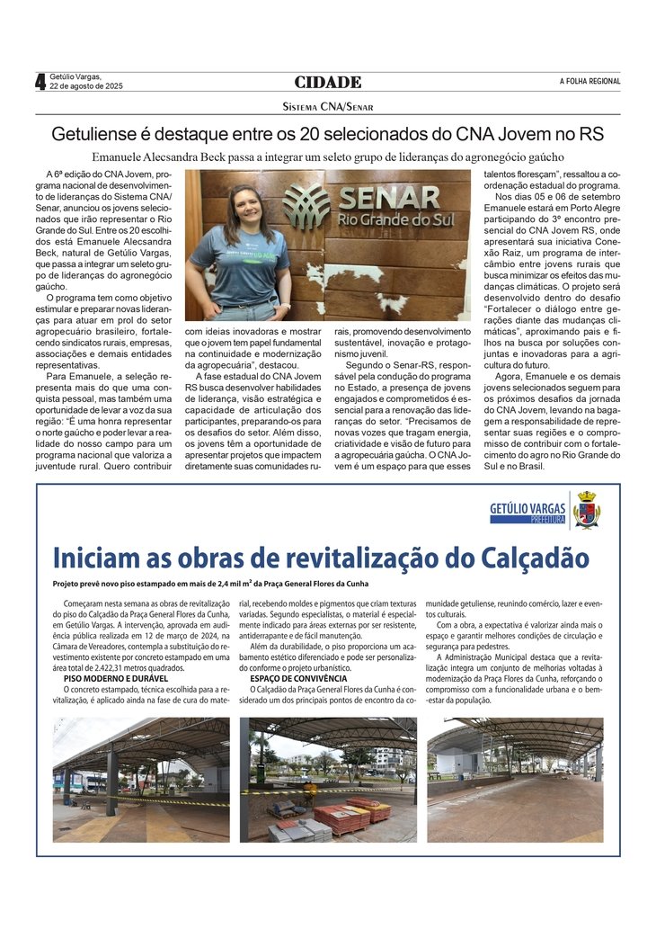 Sistema CNA/Senar - Getuliense é destaque entre os 20 selecionados do CNA Jovem no RS. / Informativo do Município de  Getúlio Vargas.