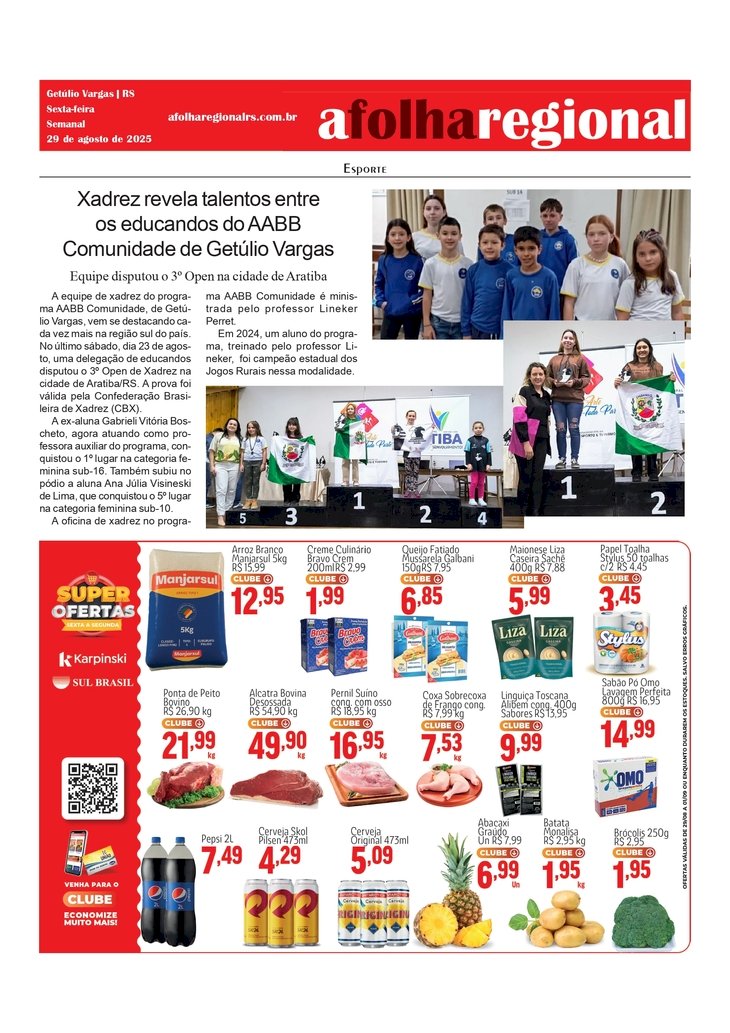 Xadrez revela talentos entre os educandos do AABB Comunidade de Getúlio Vargas