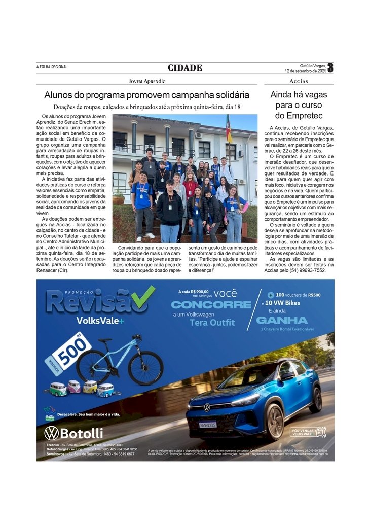 Jovem Aprendiz - Alunos do programa promovem campanha solidária