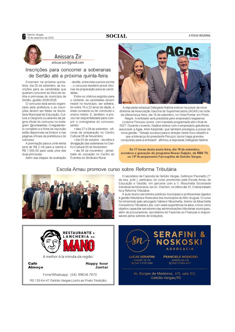 Social, por Anissara Zir. Edição de 19/9/2025.