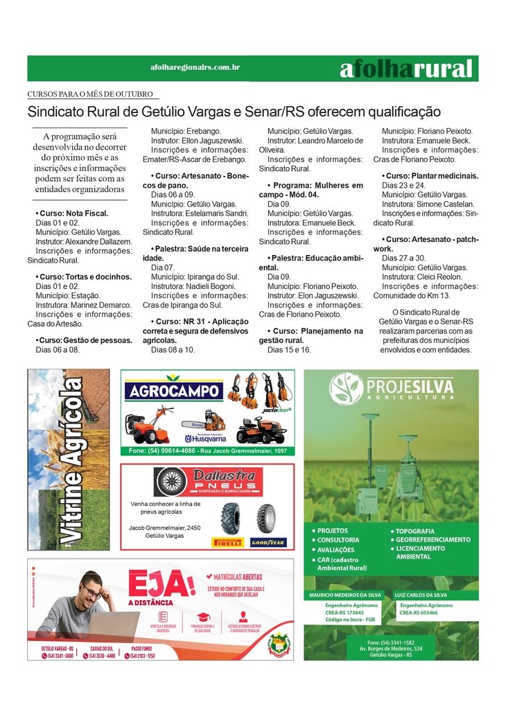 Sindicato Rural de Getúlio Vargas e Senar/RS oferecem qualificação