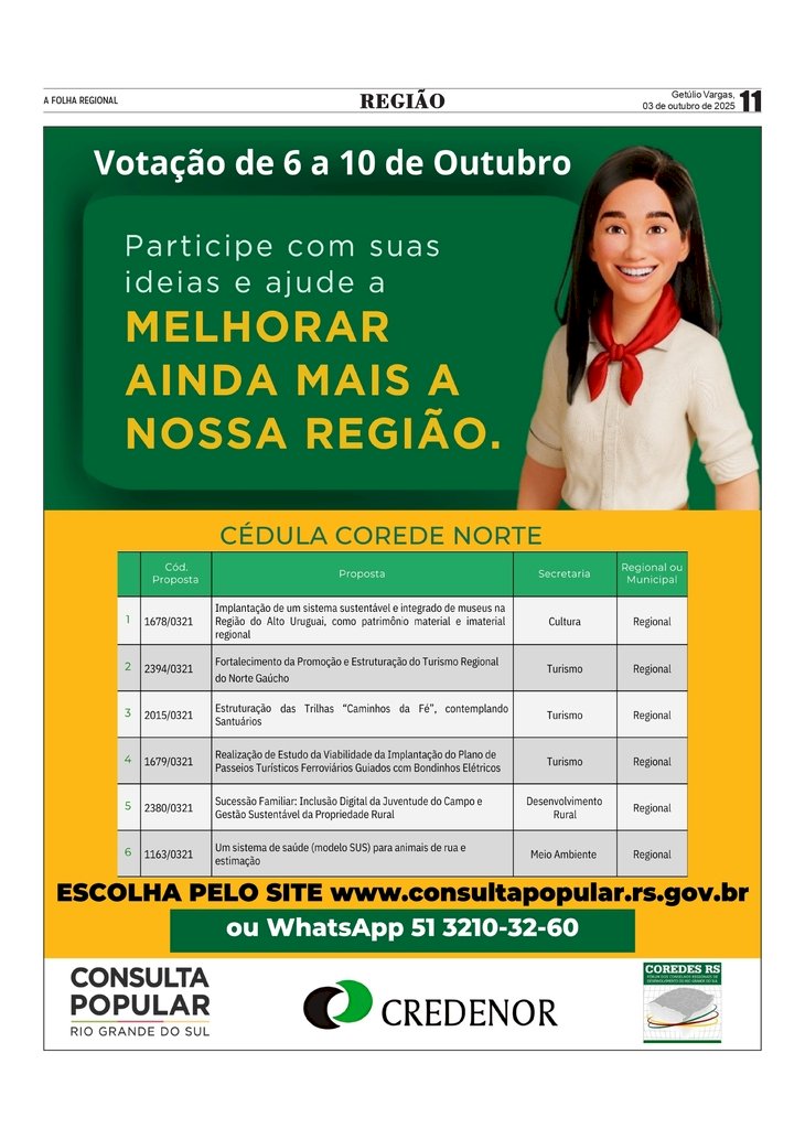 Consulta Popular 2025 / COREDE NORTE