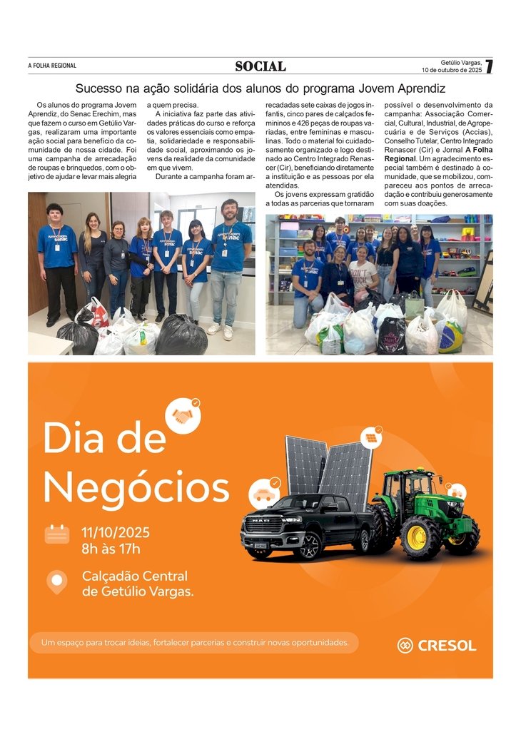 Social, por Anissara Zir. Edição de 10/10/2025.