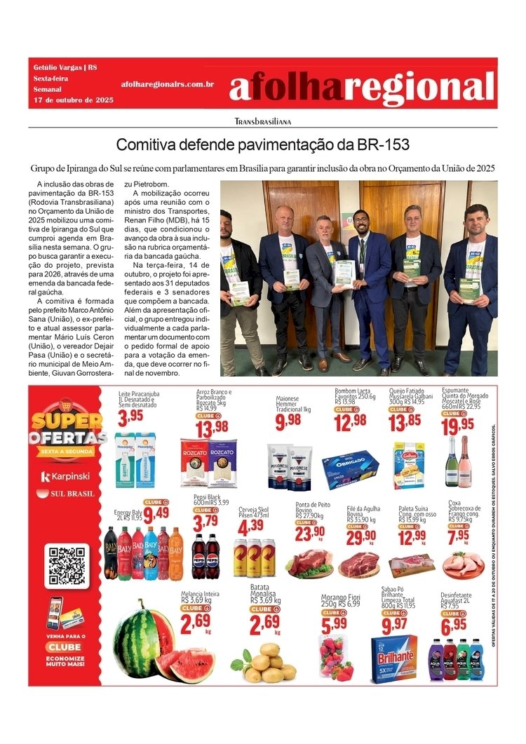 Comitiva defende pavimentação da BR-153