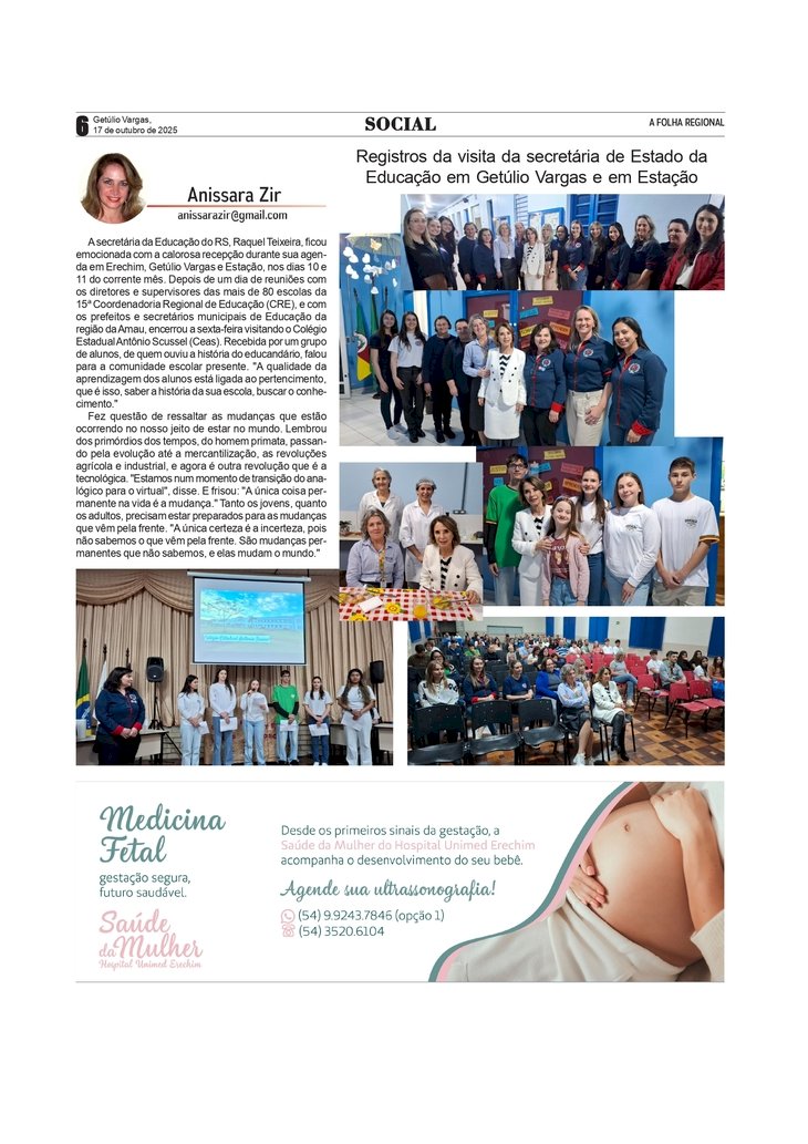 Coluna Social, por Anissara Zir. Edição de 17/10/2025.