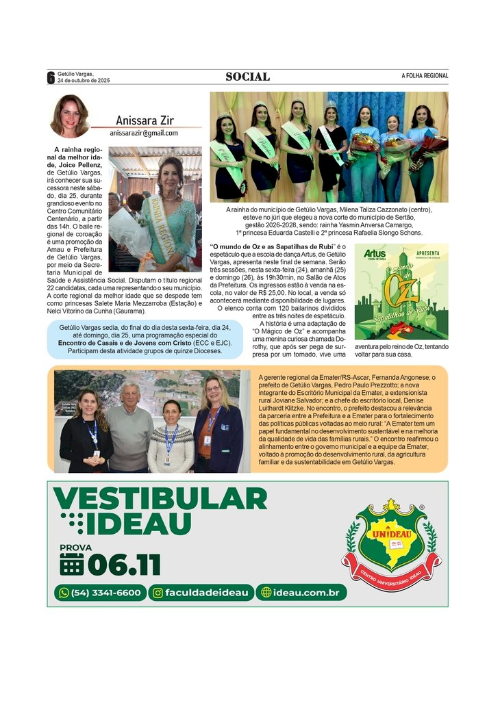 Social, por Anissara Zir. Edição de 24/10/2025.
