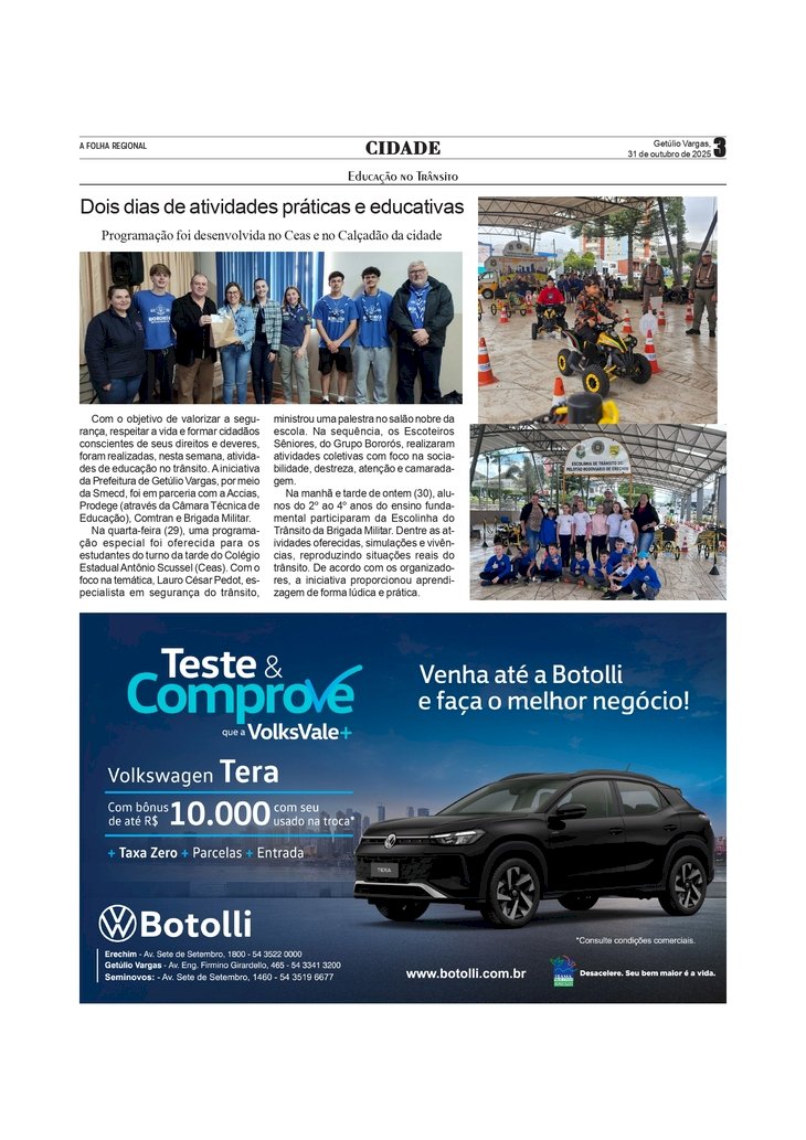 Educação no Trânsito - Dois dias de atividades práticas e educativas