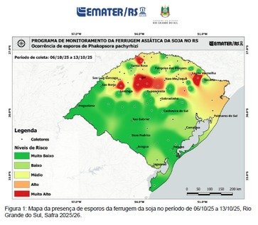 Ipiranga do Sul segue sem detecção de ferrugem asiática da soja, aponta monitoramento da Emater/RS-Ascar