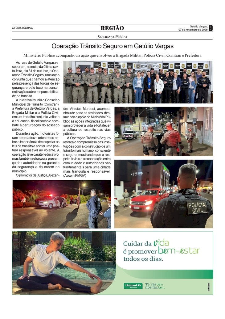 Operação Trânsito Seguro em Getúlio Vargas