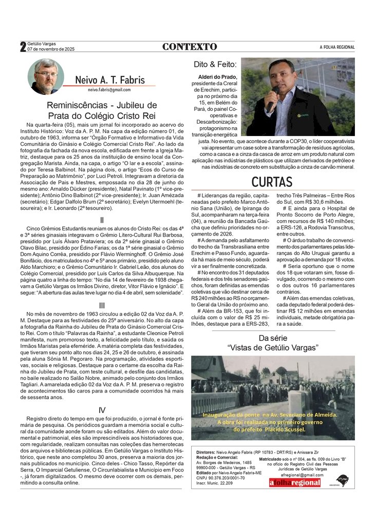 Reminiscências, por Neivo A T Fabris. Edição 07/10/2025.