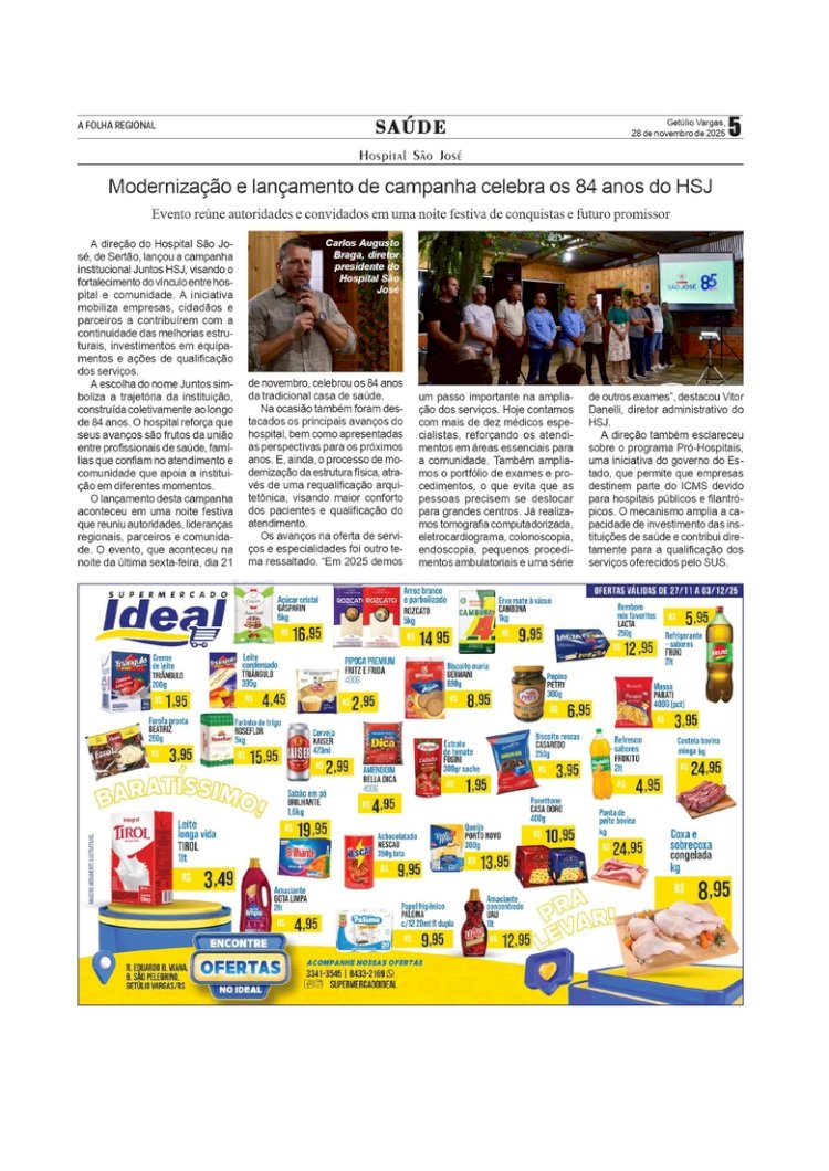 Modernização e lançamento de campanha celebra os 84 anos do Hospital São José