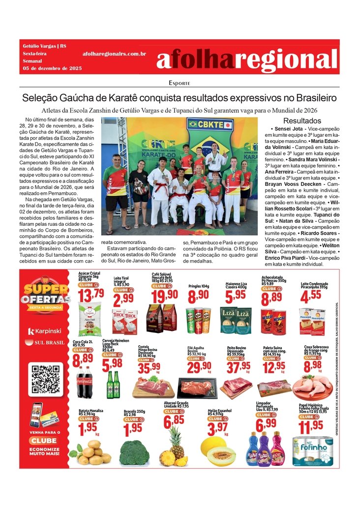 Seleção Gaúcha de Karatê conquista resultado expressivos no Brasileiro