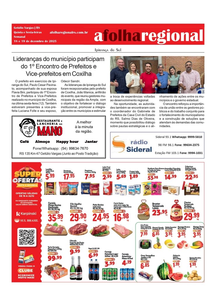 Lideranças de Ipiranga do Sul participam do 1º Encontro de Prefeitos e Vice-prefeitos em Coxilha