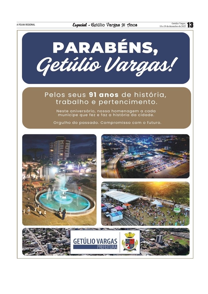 Mensagem do Poder Executivo no 91º Aniversário de Getúlio Vargas.