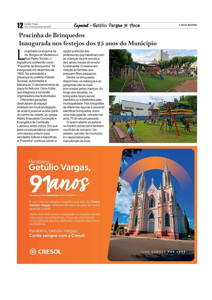 Especial Getúlio  Vargas 91 Anos - Pracinha de Brinquedos