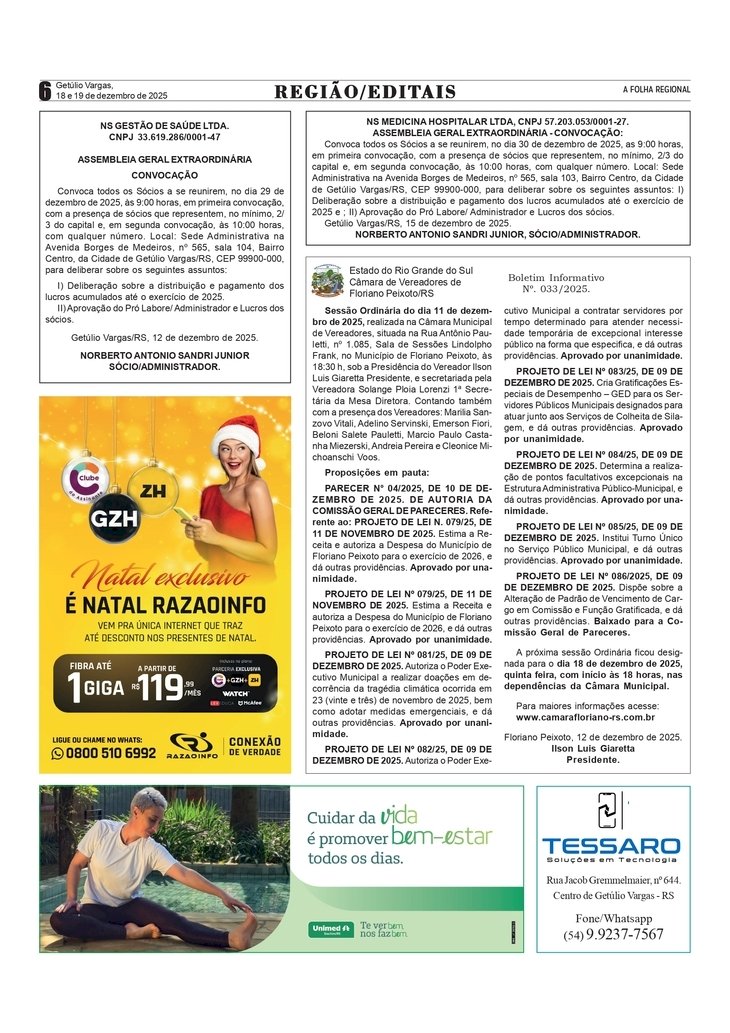 Editais/Publicidade Legal. Boletim da CMV de Floriano Peixoto
