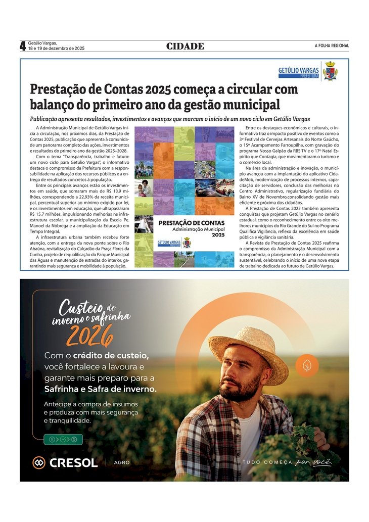 Informativo da Prefeitura de Getúlio Vargas