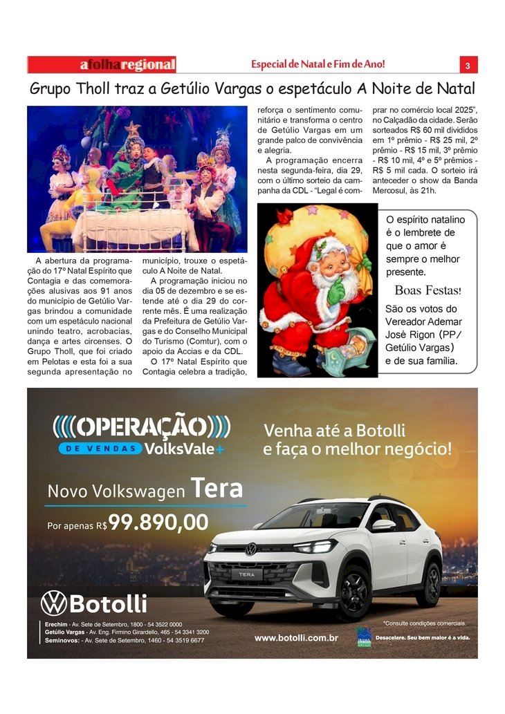 Grupo Tholl traz a Getúlio Vargas o espetáculo A Noite de Natal