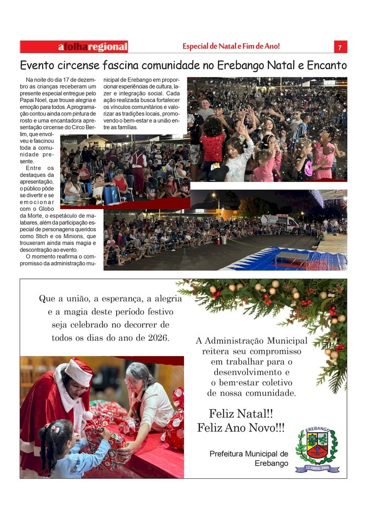 Evento circense fascina comunidade no Erebango Natal e Encanto