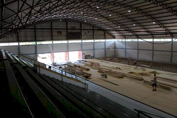 Prefeito e vice-prefeita acompanham obras de revitalização do Ginásio de Esportes de Ipiranga do Sul