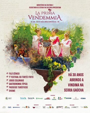 Nova Roma do Sul vive o clima da vindima com a realização da 15ª La Prima Vendemmia e programação turística nos fins de semana