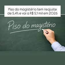 Piso do magistério tem reajuste de 5,4% e passa a R$ 5,1 mil em 2026