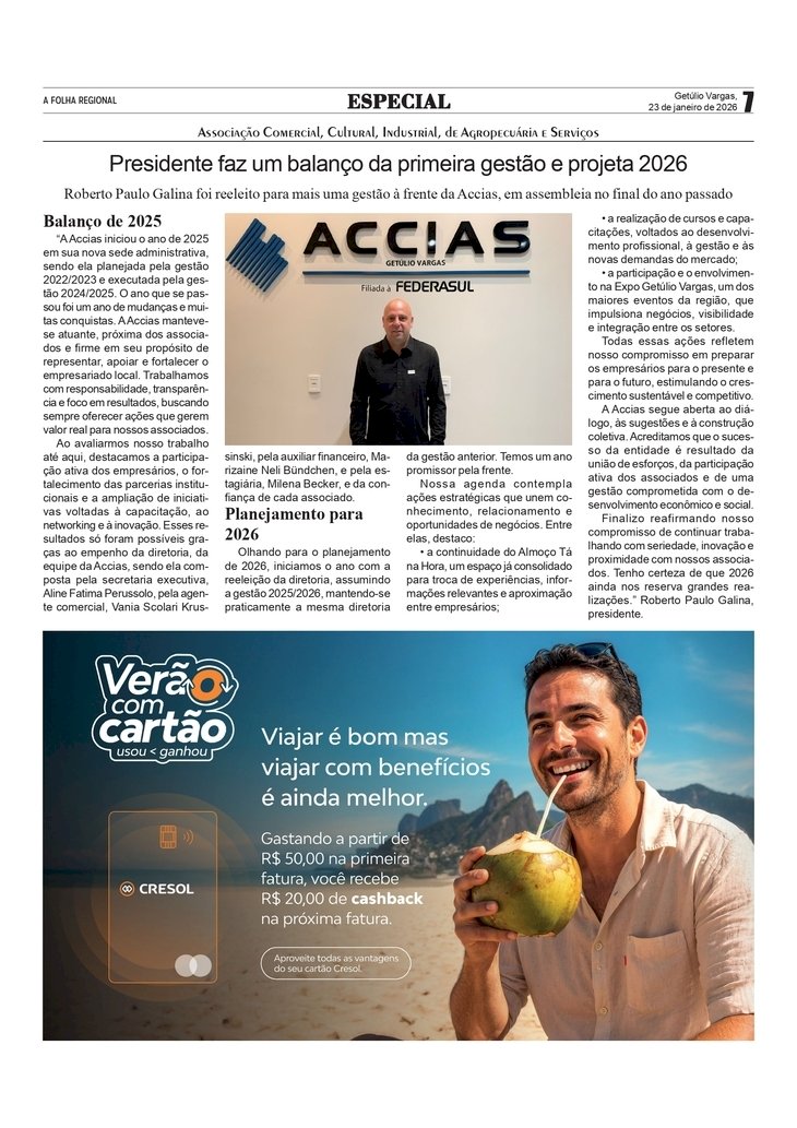 ACCIAS -  Presidente faz um balanço da primeira gestão e projeta 2026