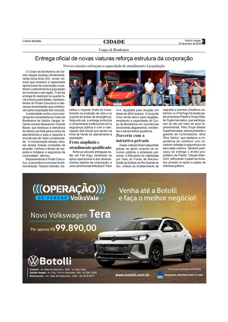 Corpo de Bombeiros - Entrega oficial de novas viaturas reforça estrutura da corporação