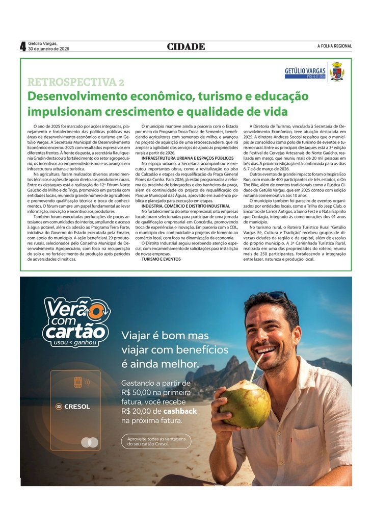 Município de Getúlio Vargas. RETROSPECTIVA 2025 - 2
