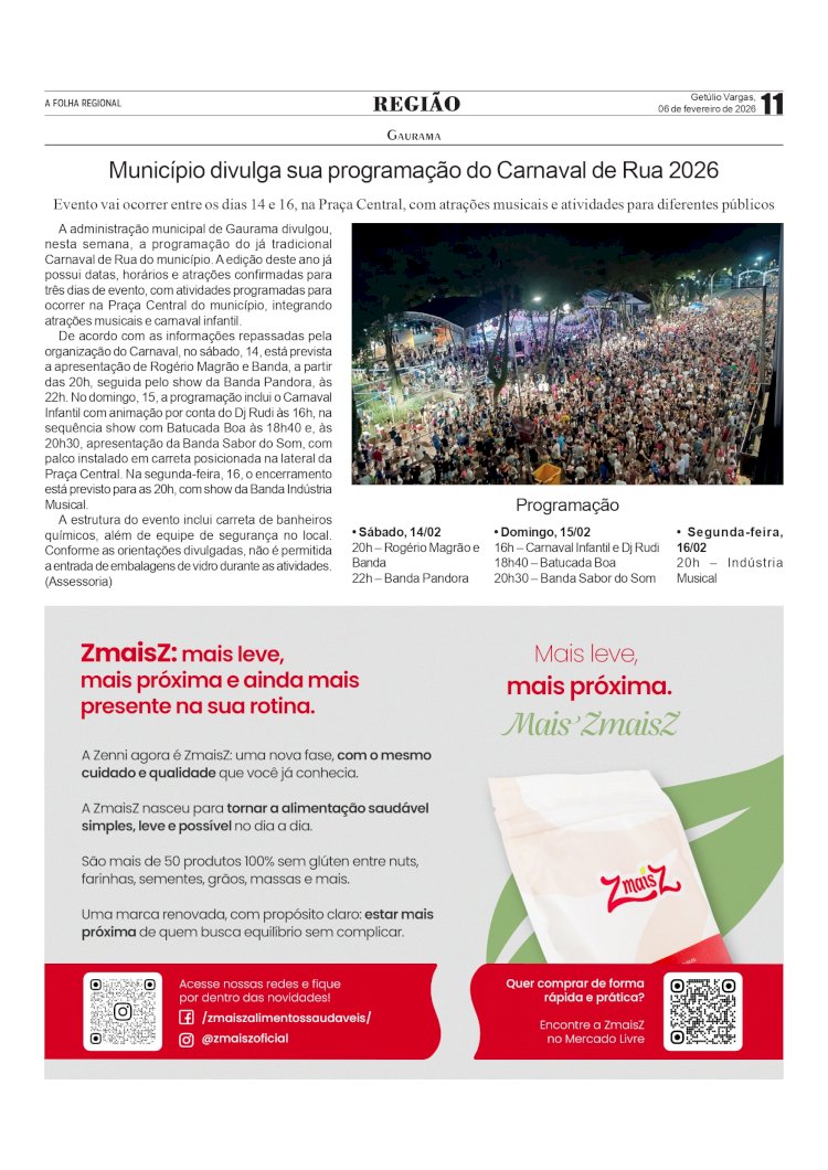 Gaurama divulga programação do Carnaval de Rua 2026