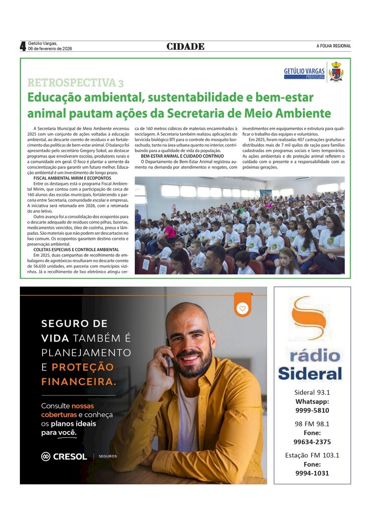 Retrospectiva 3 - Educação ambiental, sustentabilidade e bem-estar animal pautam ações da Secretaria de Meio Ambiente em 2025