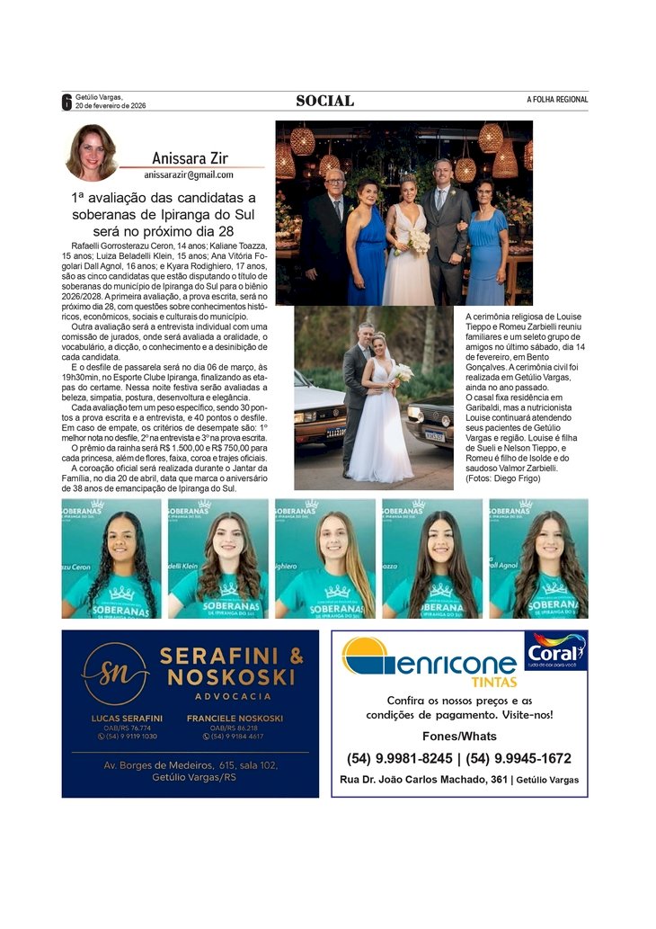 Social, por Anissara Zir. Edição de 20/02/2026.