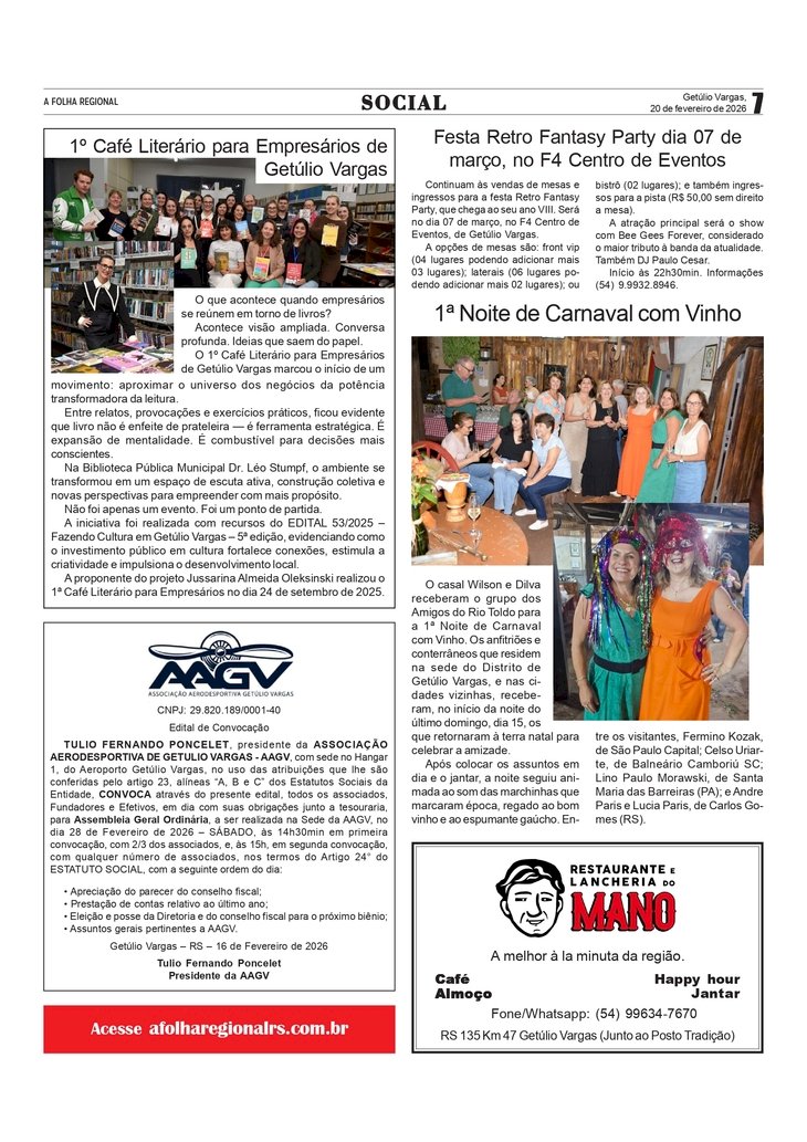 Social, por Anissara Zir. Edição de 20/02/2026.