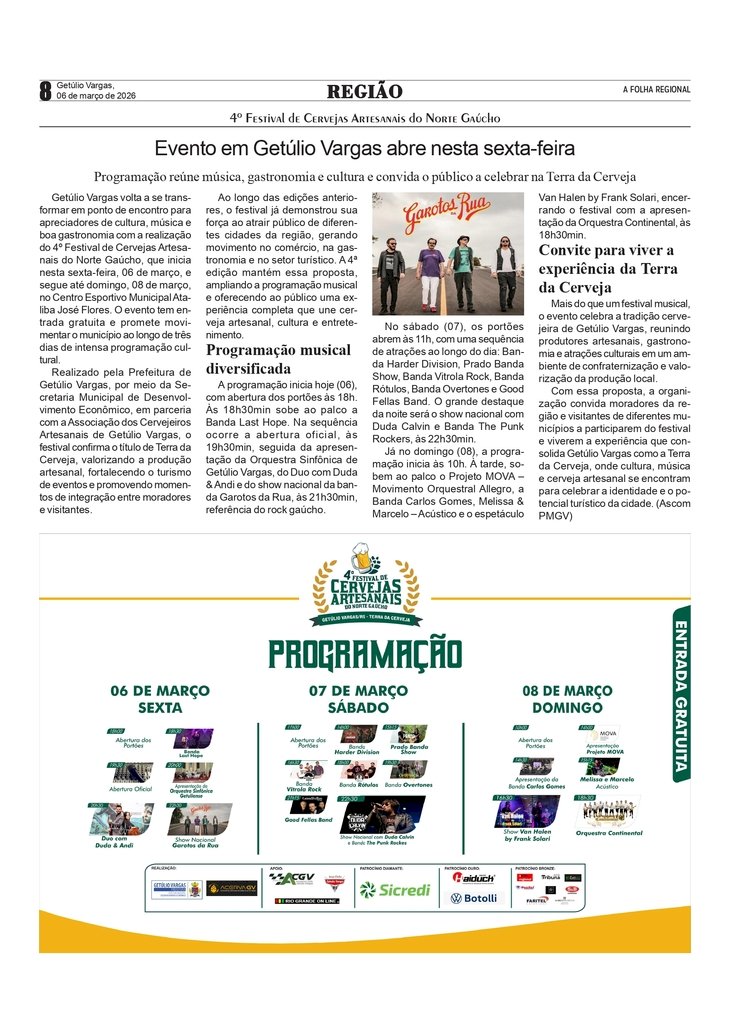 4º Festival de Cervejas Artesanais do Norte Gaúcho abre nesta sexta-feira