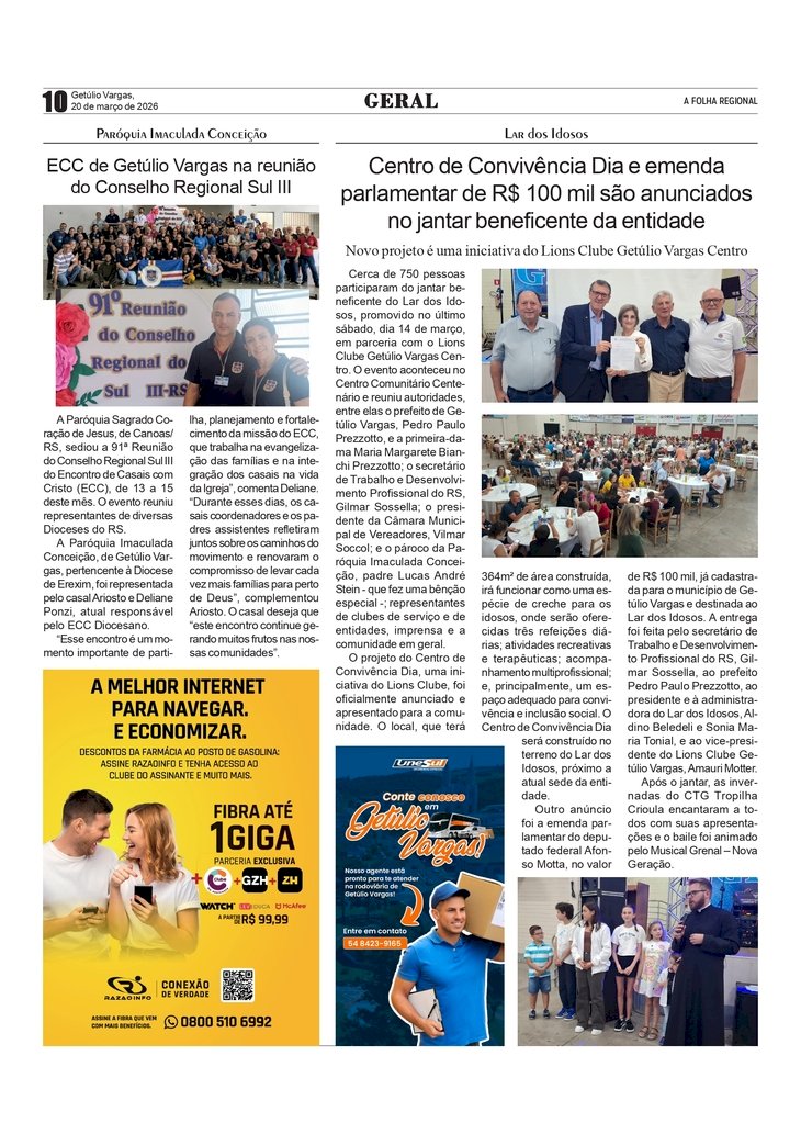 Evento do Lar dos Idosos. / Paróquia Imaculada Conceição