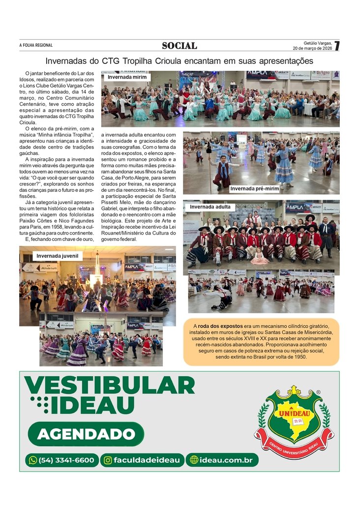 Social, por Anissara Zir. Edição de 20/3/2026.