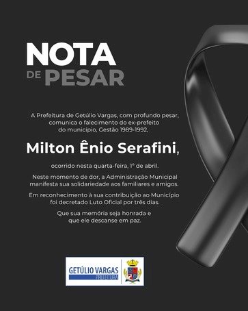 Nota oficial – Prefeitura de Getúlio Vargas