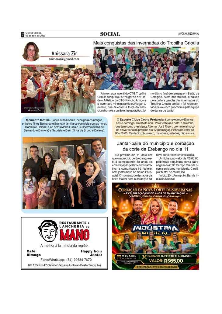 Social, por Anissara Zir. Edição de 03/4/2026