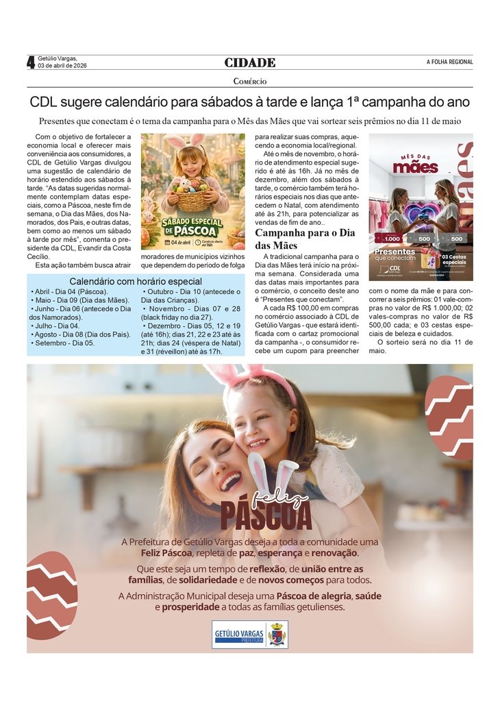 CDL sugere calendário para sábados à tarde e lança 1ª campanha do ano