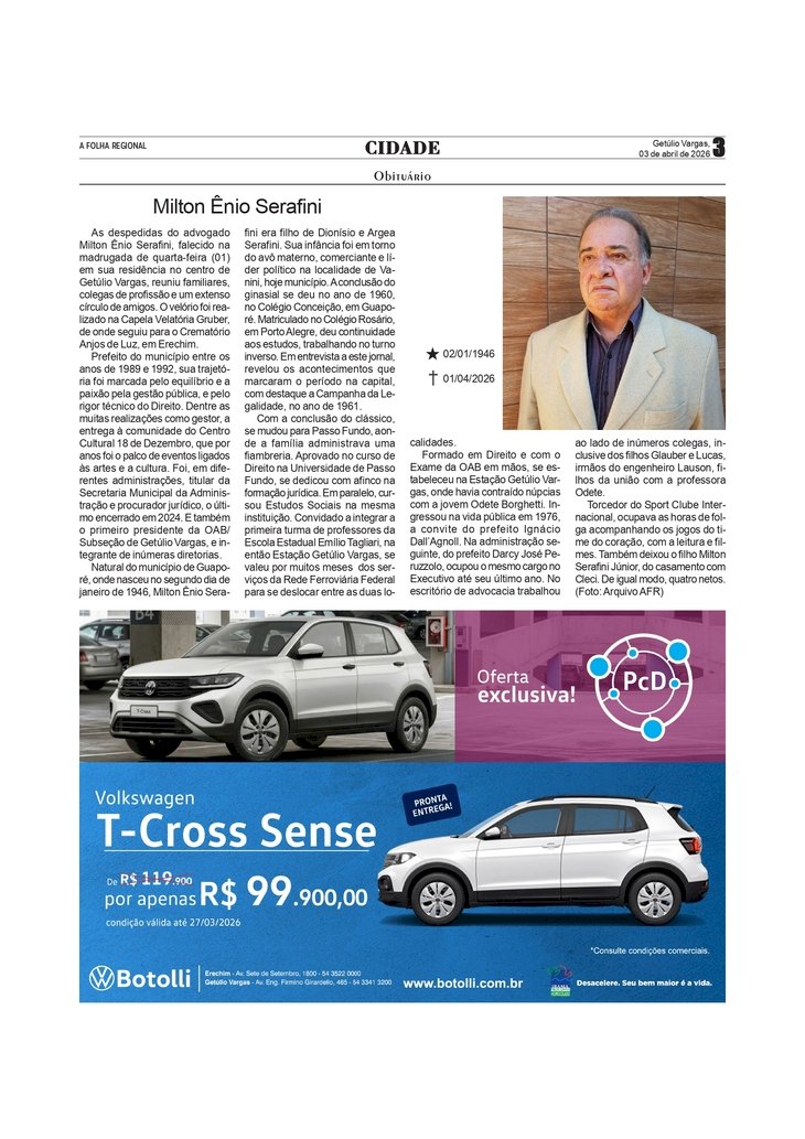 Obituário – Milton Ênio Serafini