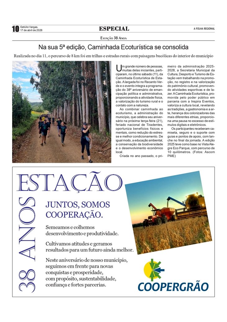 Estação 38 Anos - Na sua 5ª Edição, Caminhada Ecoturística se consolida